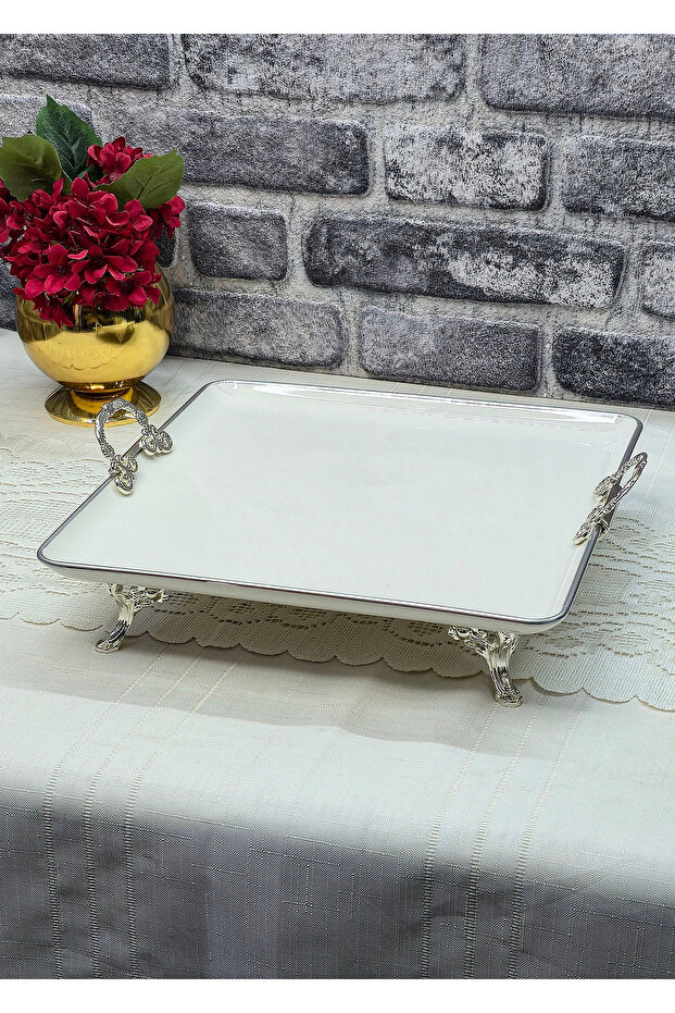 Pissa Four-Legged with Handle Güral Porcelain Porcelain 34*30,5cm