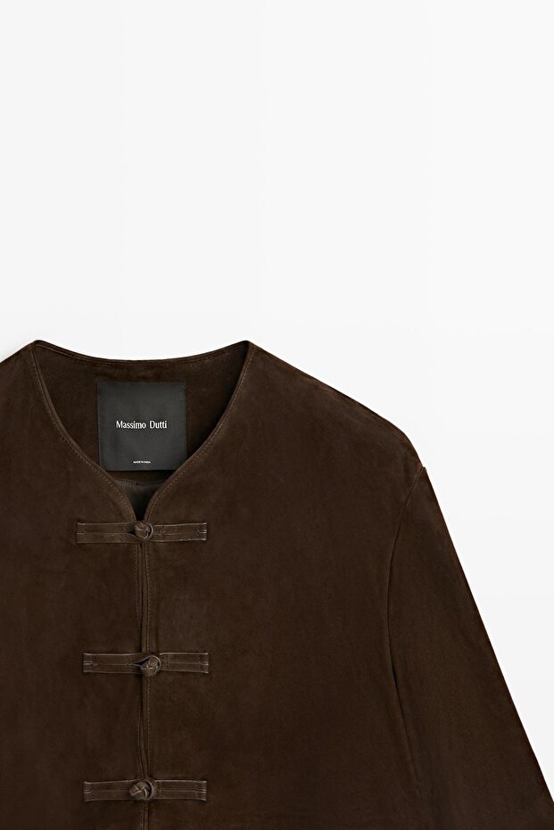 Kısa süet deri ceket - 7