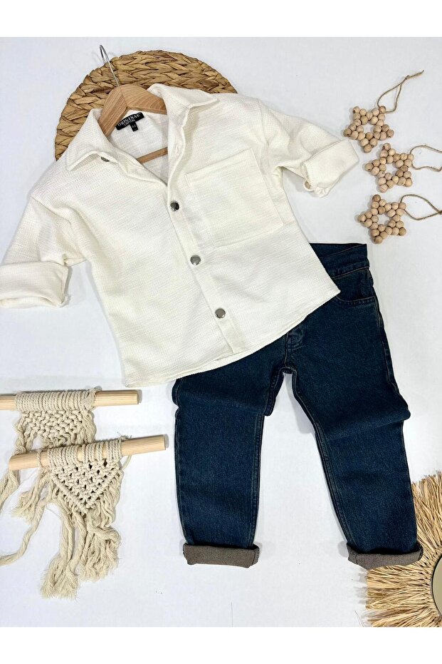 Boy's Denim Trousers and Shirt Holiday Set