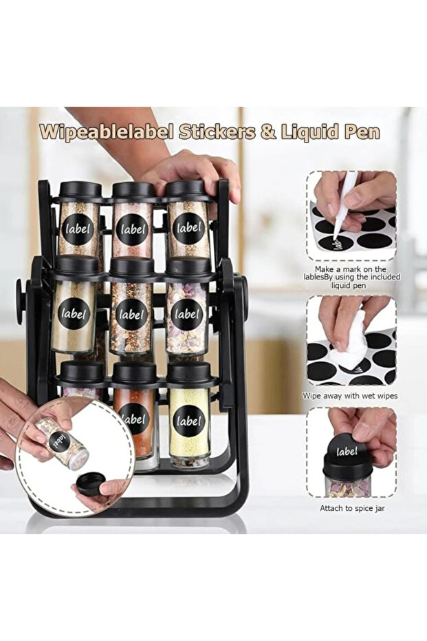 رف توابل دوار للمطبخ 18 برطمان - 4