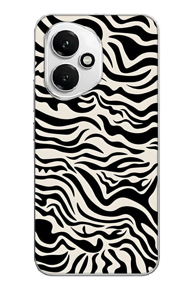 Honor 400 Compatible Zebra Patterned Transparent Phone Case - 1