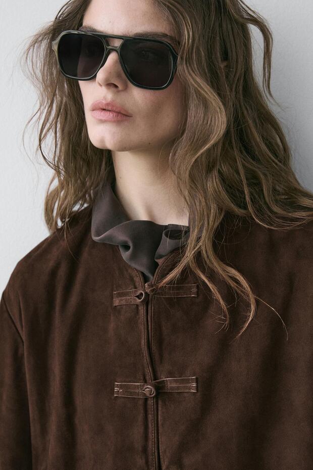 Kısa süet deri ceket - 2