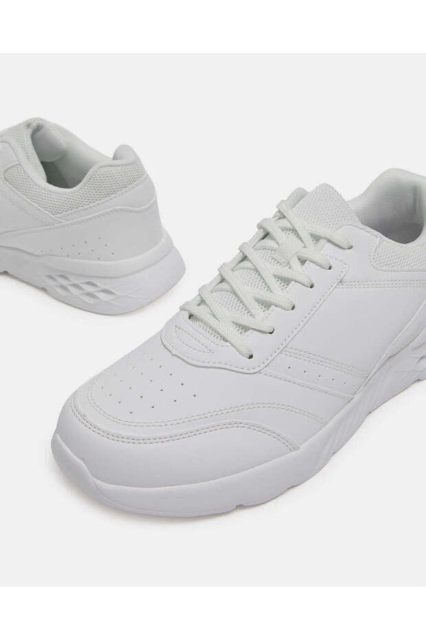 حذاء رياضي رجالي أبيض سادة - 3