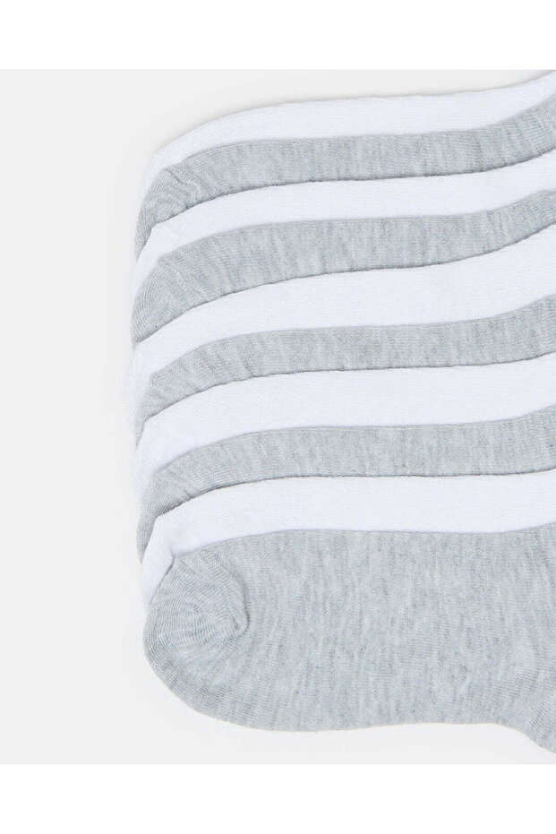 Women Grey and White 10 Pack Ankle Socks - 2