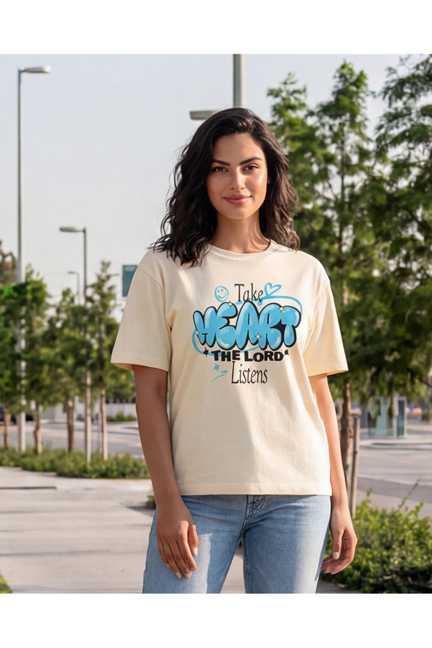 Women Beige Printed T-Shirt