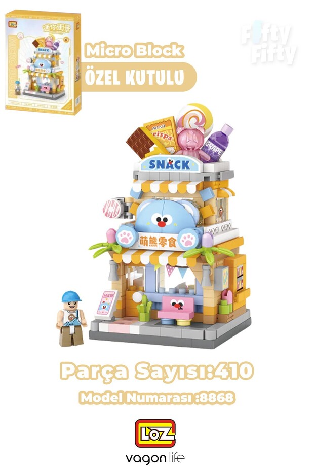 Loz Micro Block Series Snack Shop 410 Pieces Decorative Toy Building Set Building Block Lz-8868