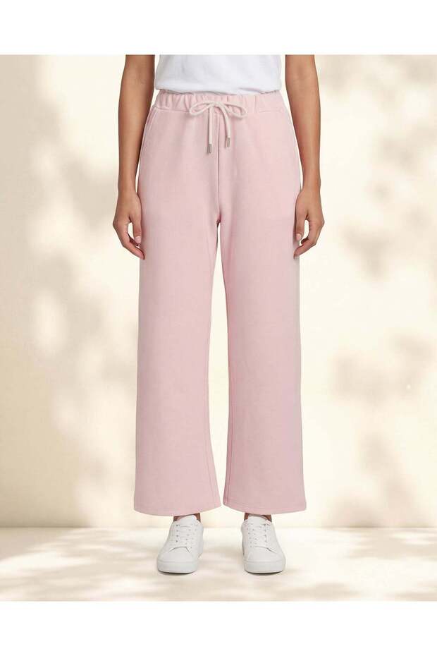 Women Pale Pink Wide Leg Active Pants