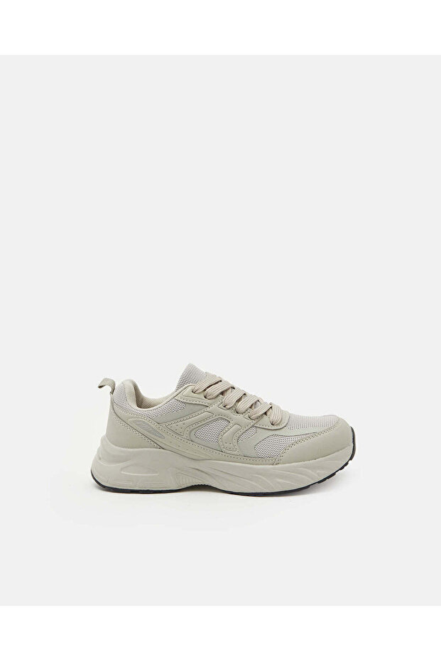 Boys Grey Material Block Chunky Sneakers