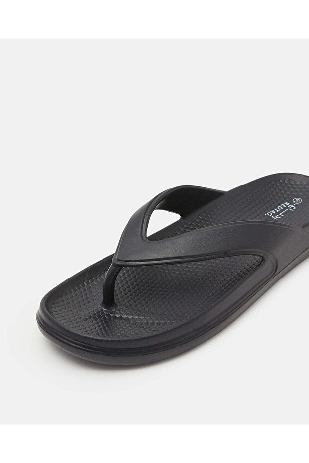 Men Black Solid Flipflops - 3