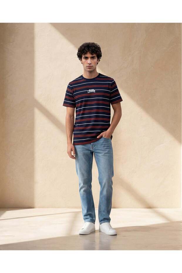 تيشيرت رجالي مخطط متنوع - 3