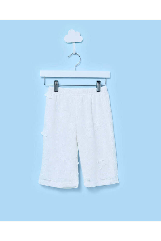 Infant Girls White Jacquard Trousers