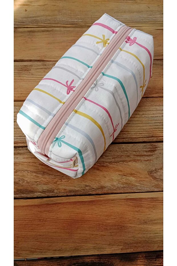 Quilted Makeup Bag – 23X10X10 cm – Zippered Daily Organizer