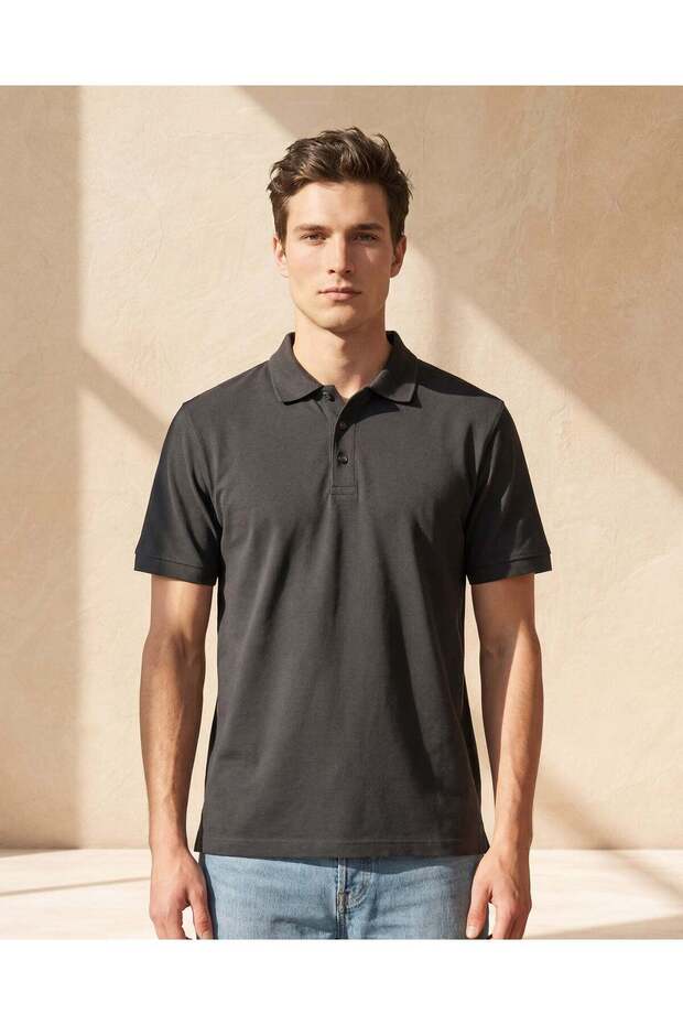 قميص بولو رجالي أساسي باللون الأخضر - 1