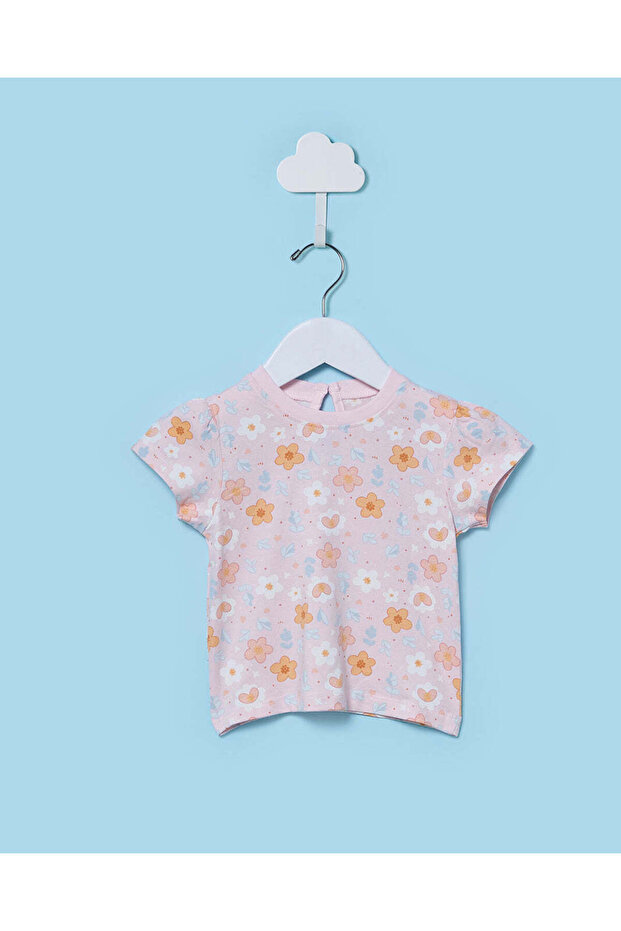 Infant Girls Pink Printed T-Shirt