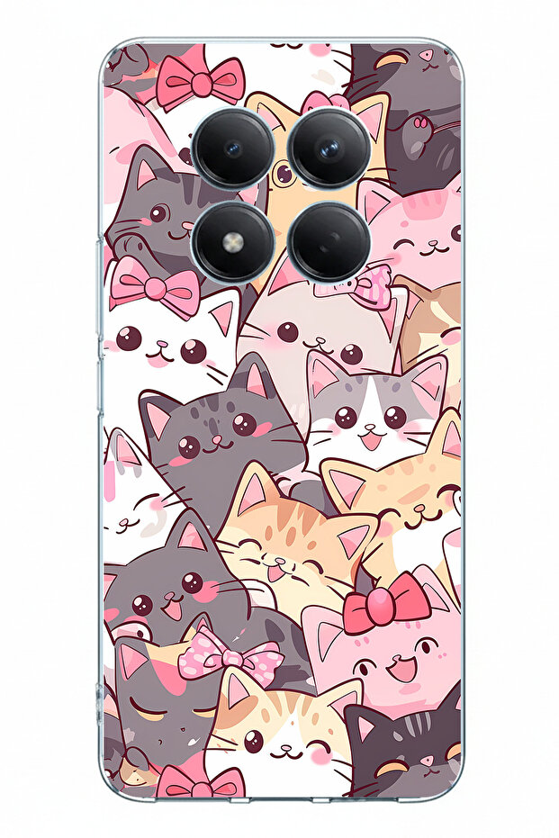حافظة سيليكون مطبوعة على شكل قطط لطيفة متوافقة مع Redmi Note 15 PRO 4G - 1