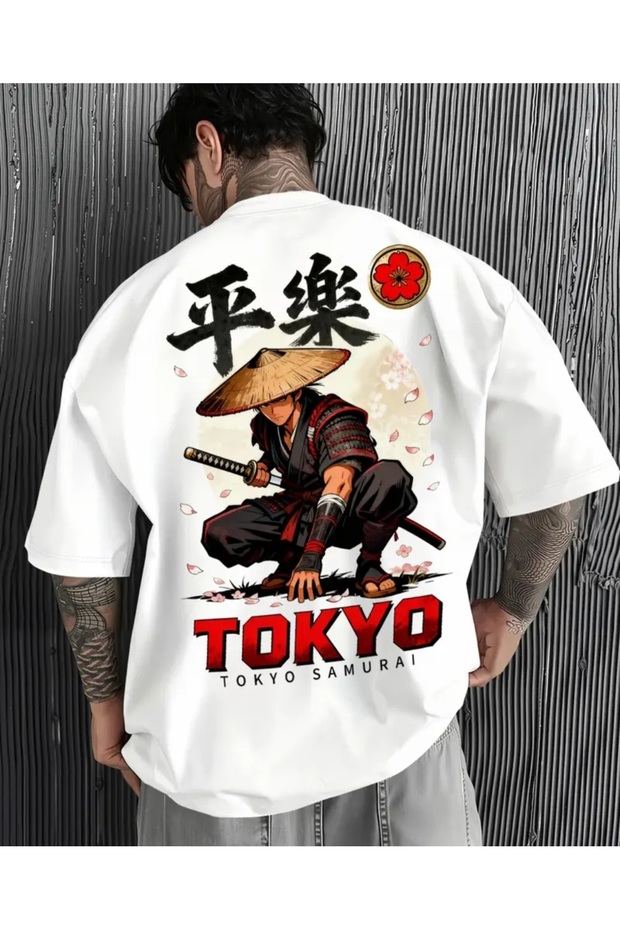Samurai, Tokyo, Printed T-Shirt, Men's Clothing, Japanese Culture, Street Fashion, Anime Style