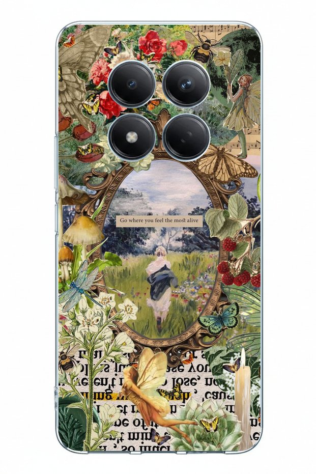 Redmi Note 15 Pro 5g Compatible Green Nature Printed Silicone Case