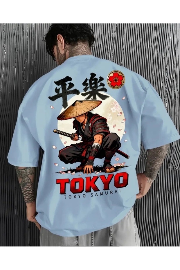 Samurai, Tokyo, Printed T-Shirt, Men's Clothing, Japanese Culture, Street Fashion, Anime Style