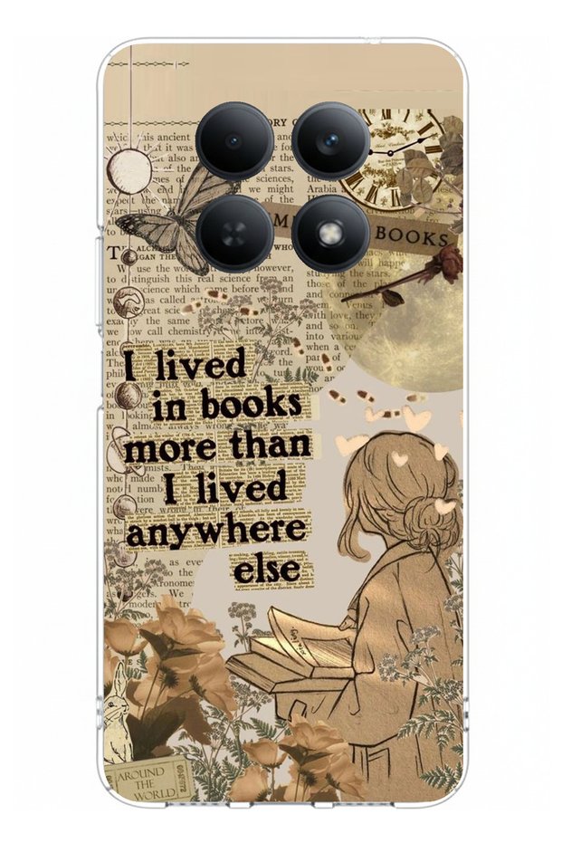Redmi Note 15 4g Compatible Book-Reading Woman Retro Printed Silicone Case