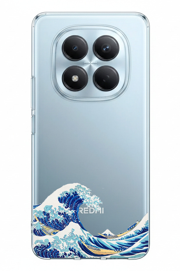 حافظة سيليكون مطبوعة بتصميم Redmi Note 15 PRO 5G متوافقة مع تصميم موجة كاناجاوا أوكي نامي أورا
