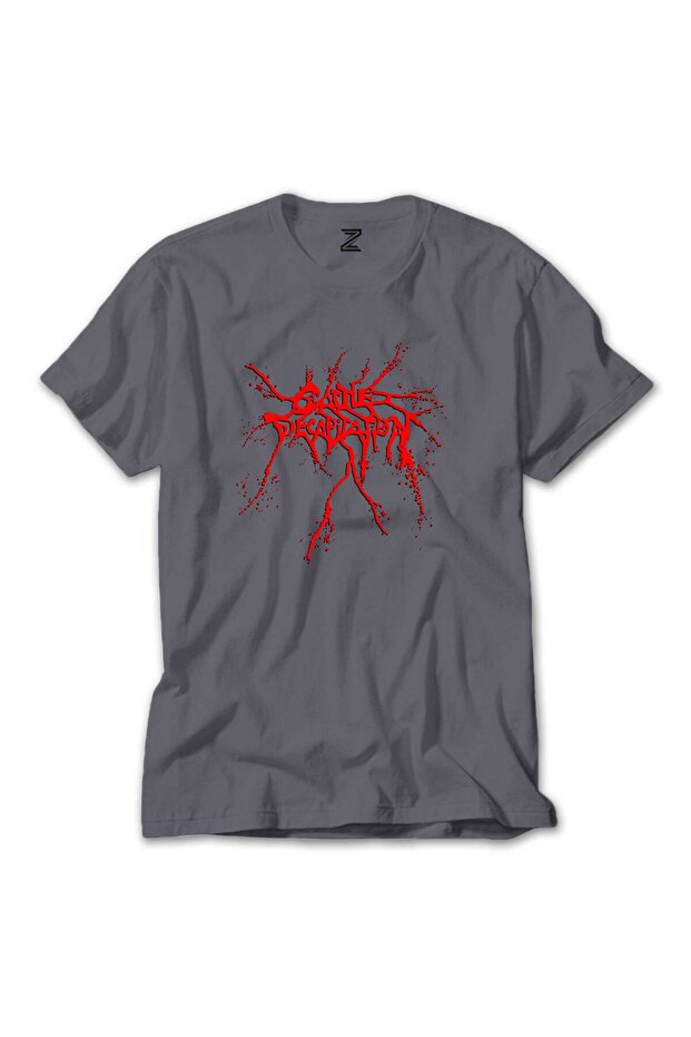 Cattle Decapitation Red Logo Gray T-Shirt