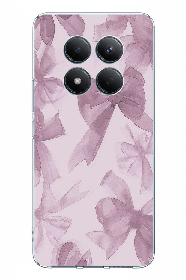 Redmi Note 15 Pro 5g Compatible Violet Tone Bow Printed Silicone Case - 1