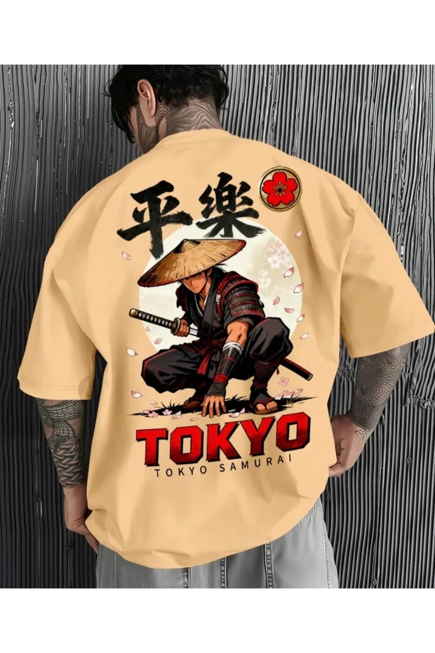 Samurai, Tokyo, Printed T-Shirt, Men's Clothing, Japanese Culture, Street Fashion, Anime Style