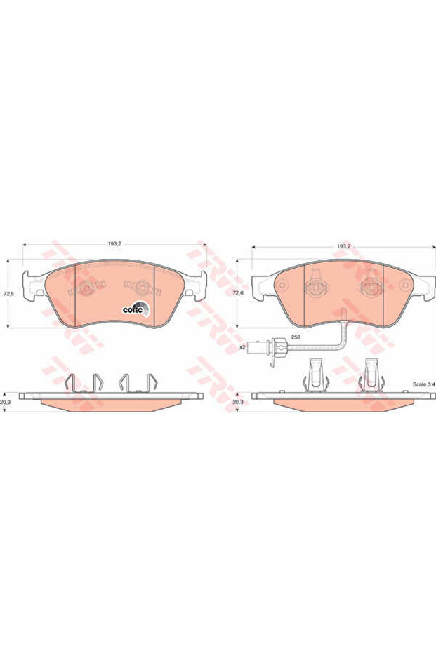 Σετ τακάκια, δισκόφρενα GDB1553 - 1