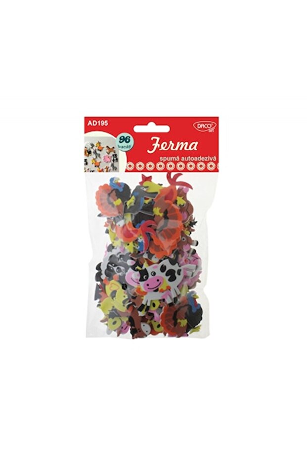 Forme adezive din spumă, set 96 buc., multicolore