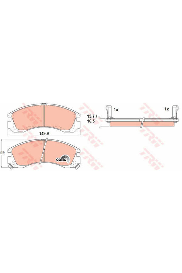Σετ τακάκια, δισκόφρενα GDB1126 - 1