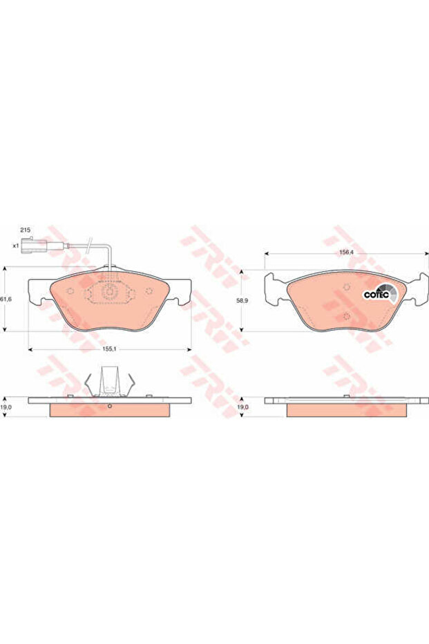 Σετ τακάκια, δισκόφρενα GDB1445 - 1