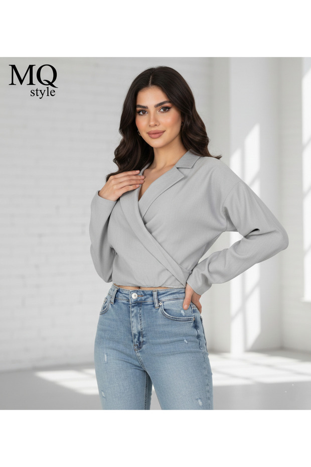 بلوزة كم طويل بدون ازرار (مجموعة MQ)
