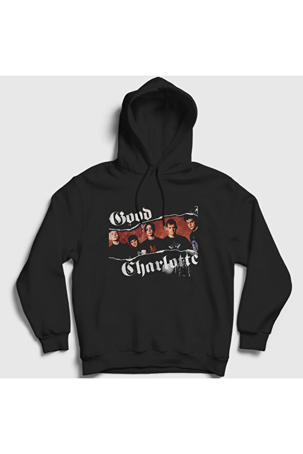 Unisex Black Band Good Charlotte Hooded Sweatshirt 601491Tt