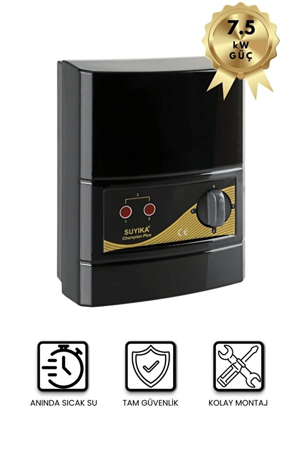 Champıon PLUS 7500W Elektrikli Şofben Siyah - 2