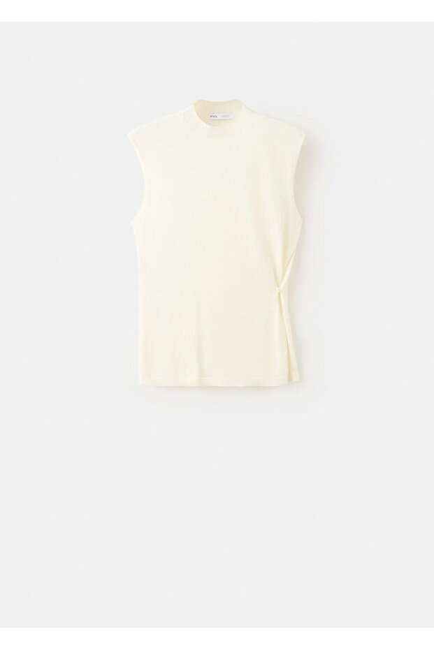 Yanları büzgülü örme bluz - 3