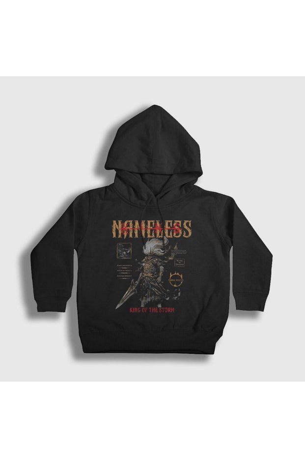 Unisex Kids Black Nameless King Dark Souls Hooded Sweatshirt 603400Tt