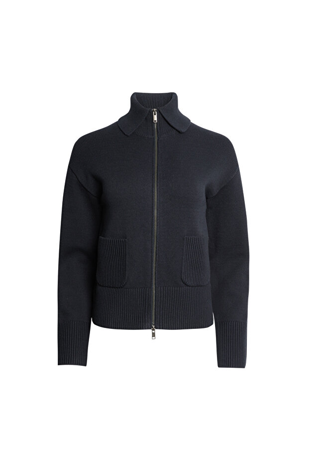 Pamuk Karışımlı Cepli Örme Ceket - 3