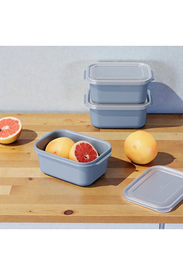 3 قطع من حاويات التخزين المستطيلة سهلة الاستخدام بسعة 2000 مل - 3