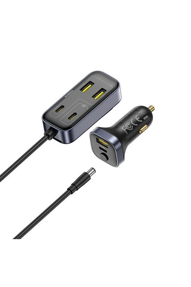 Încărcător auto USB, Tip-C + cablu prelungitor - 2
