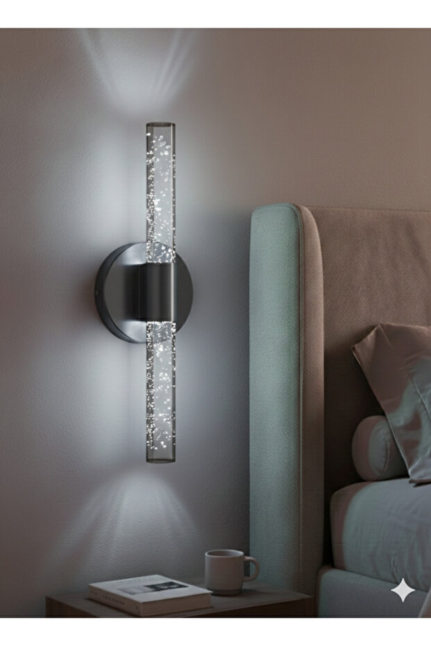 مصباح حائط LED بتصميم عصري كبير الحجم 51 سم من Bubbleflux - مصباح حائط - أسود - كهربائي - يتم التحكم فيه عن طريق RGB