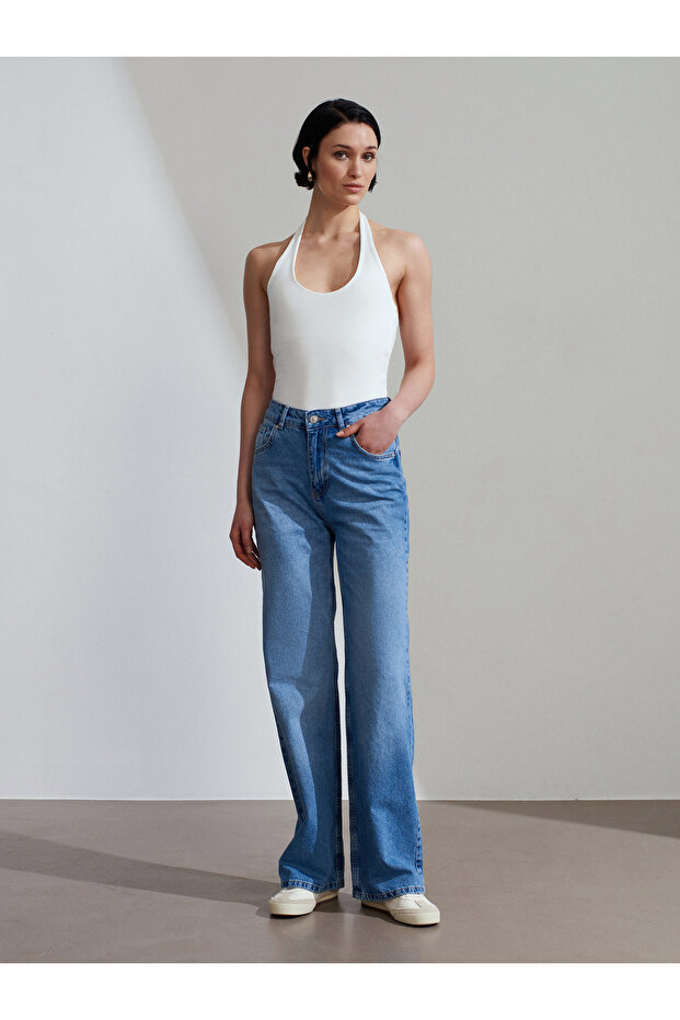 21052 Halter Yaka Top-Ekru - 5