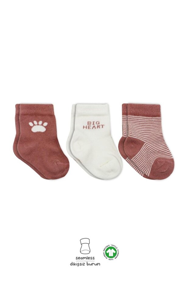 3-Piece Combed Cotton Socks Bs10110 Powder