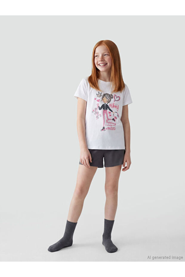 Esvab • Modern & Distinctive Printed Girls' Shorts Pajama Set