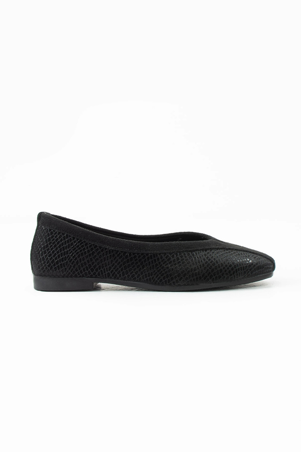Roselle Suede Minimal Women's Casual Ballerinas - Black