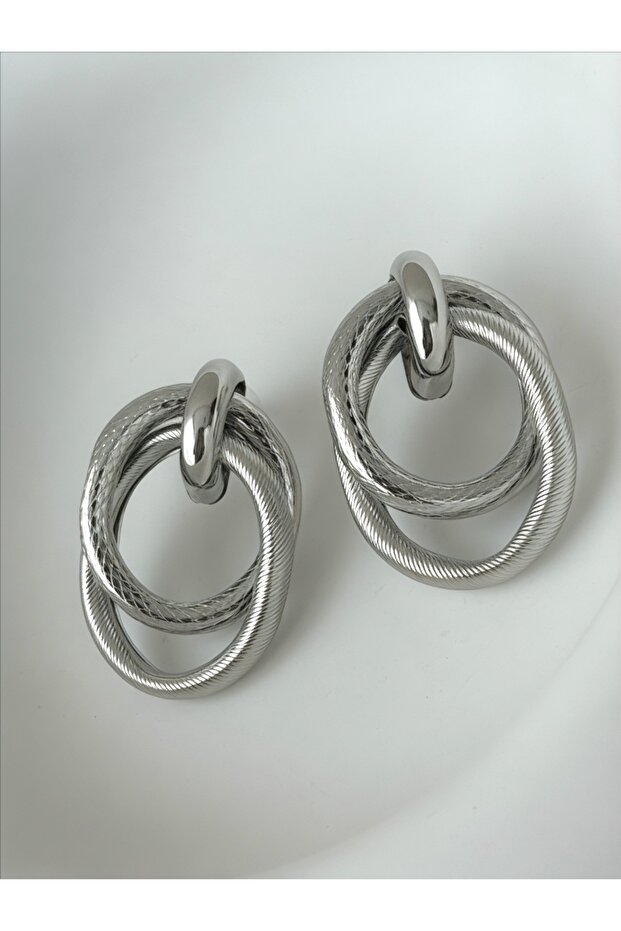 Women's Design Mng Ring Knot Silver Color Silver Earrings