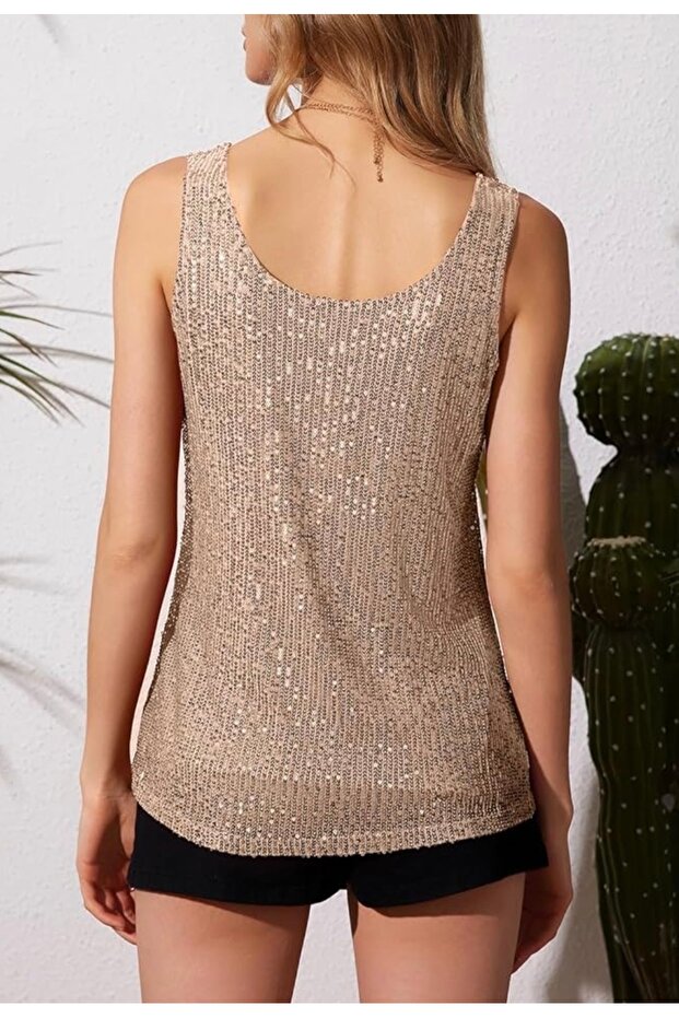 GOLD PUL PAYETLİ BLUZ - 3