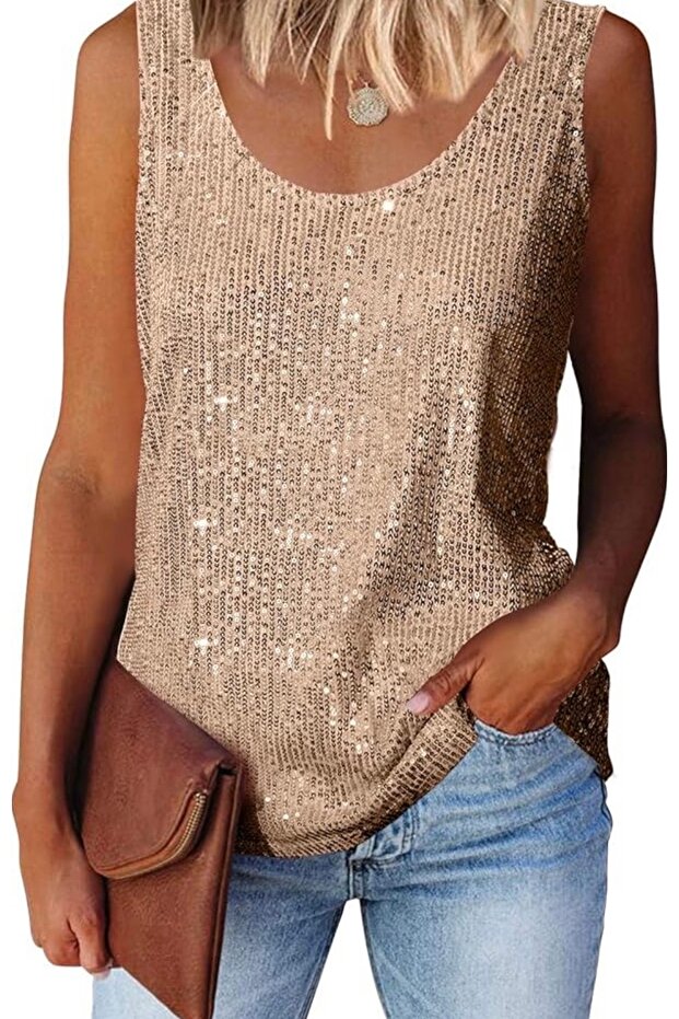 GOLD PUL PAYETLİ BLUZ - 1