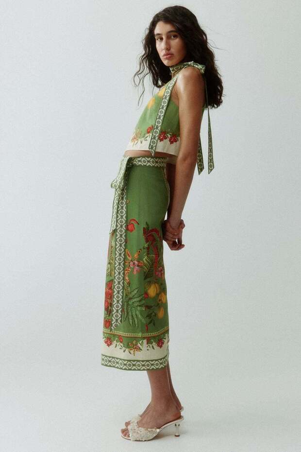 Midi wrap skirt