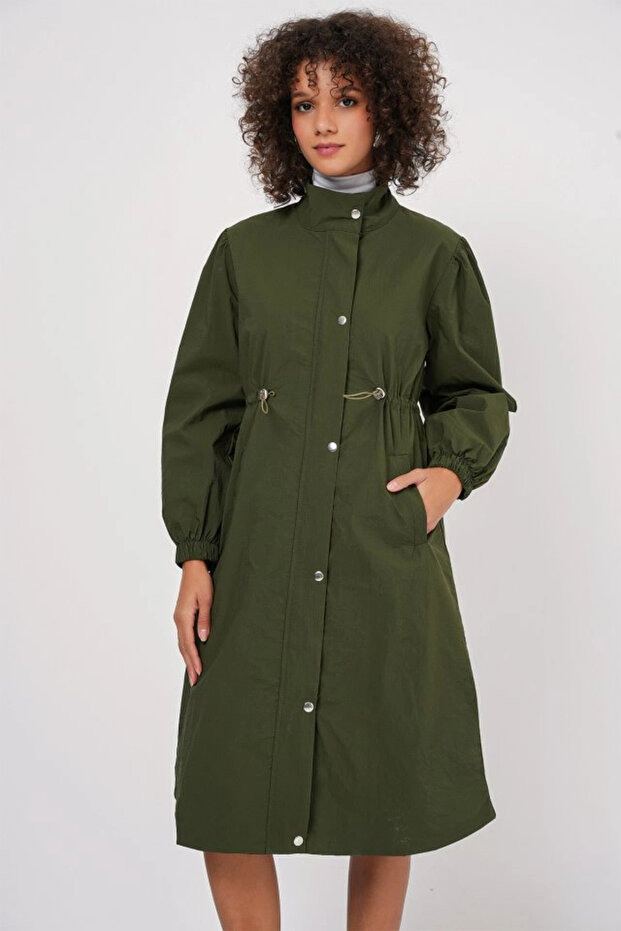 5939 معطف طويل مبطن - كاكي - 4