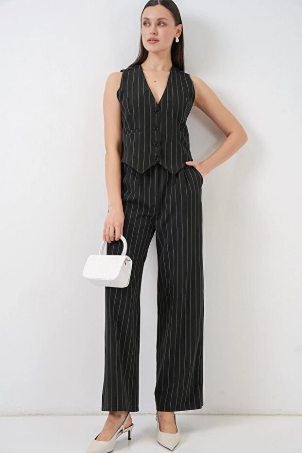 6709 طقم سترة وبنطلون مكون من قطعتين - أسود داكن - 3